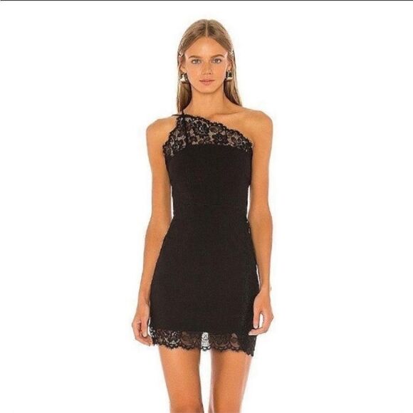 Free People Premonitions Bodycon Mini Dress In Black - Picture 1 of 5